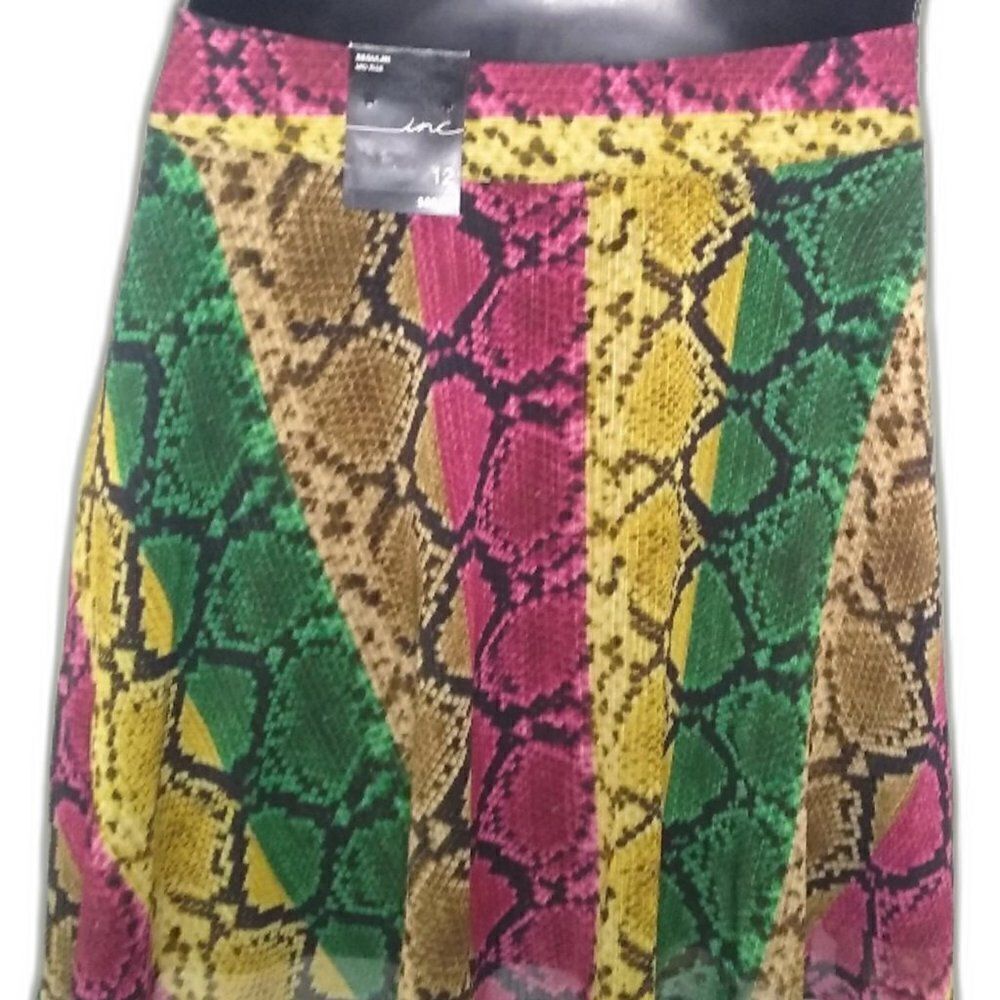INC  Rainbow Python Snake Print Multi Color Size12 - Picture 3 of 4